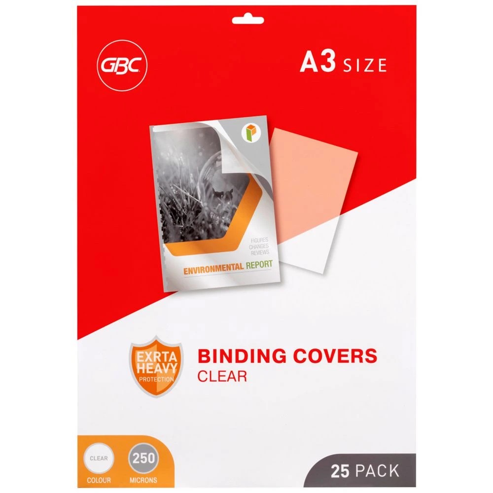 1 GBC Creative Binding Cover A3 250 Micron Clear 25 Pack, 1 of 1
