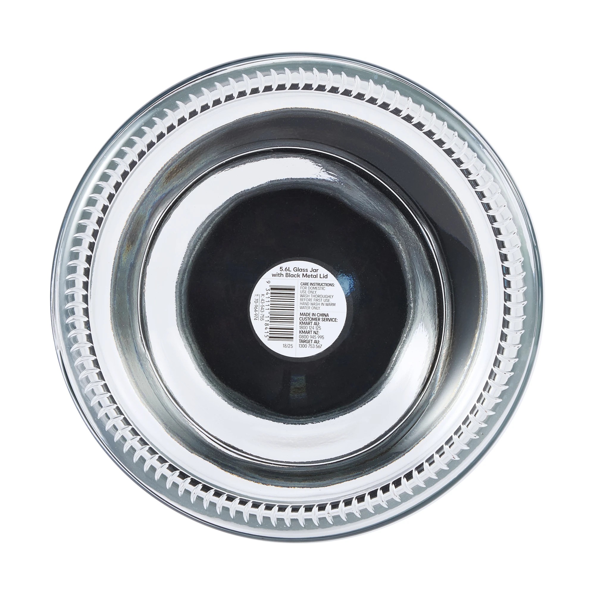 3 5.6L Glass Jar with Black Metal Lid, 3 of 3