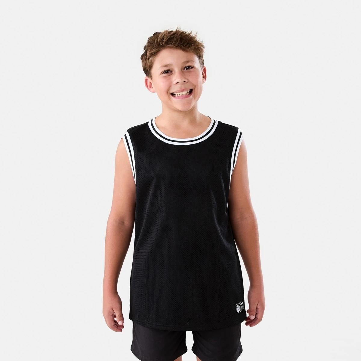 1 Active Kids Sleeveless Mesh Tank BLACK, 1 of 7