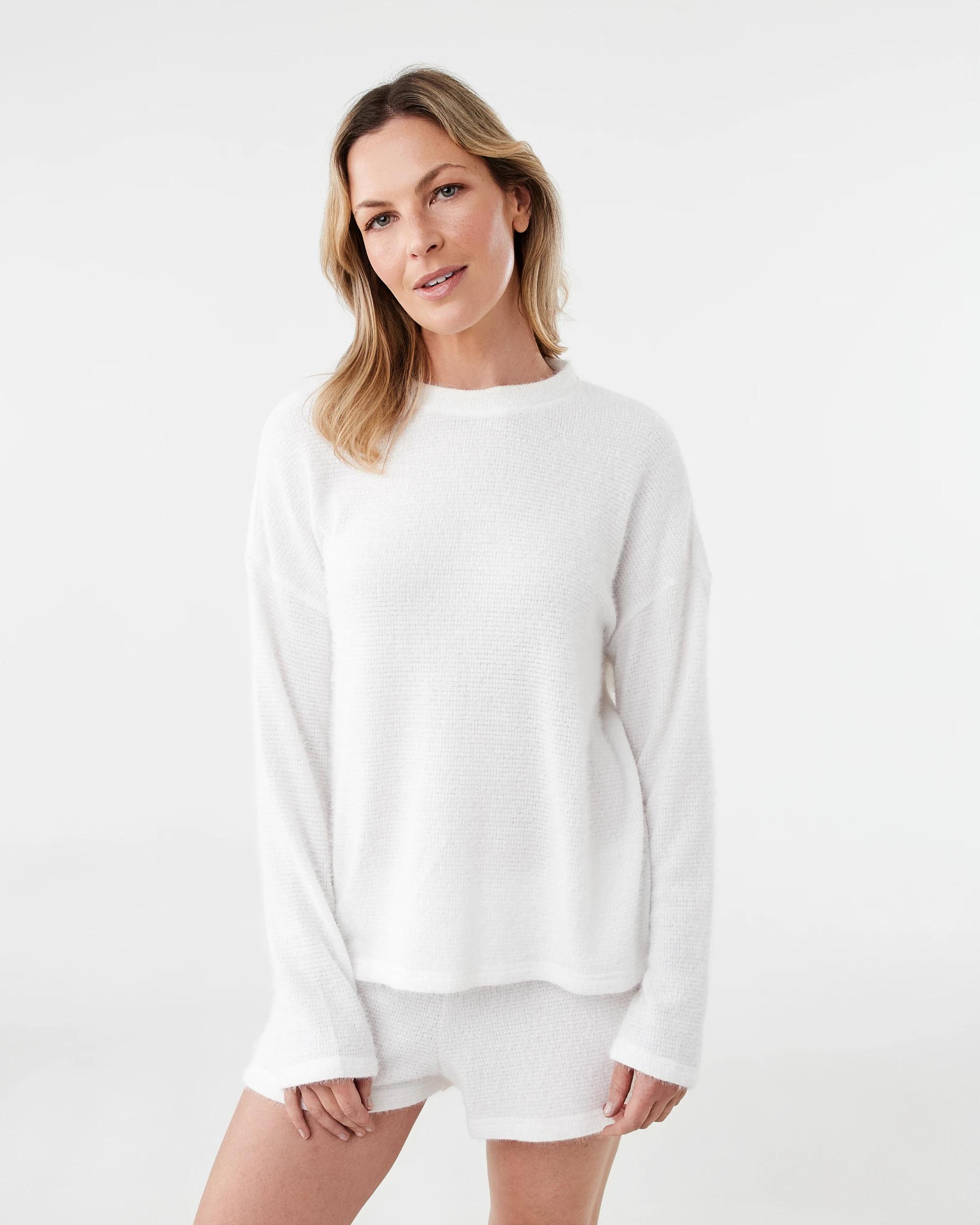 1 Plush Waffle Lounge Top Whisper, 1 of 6