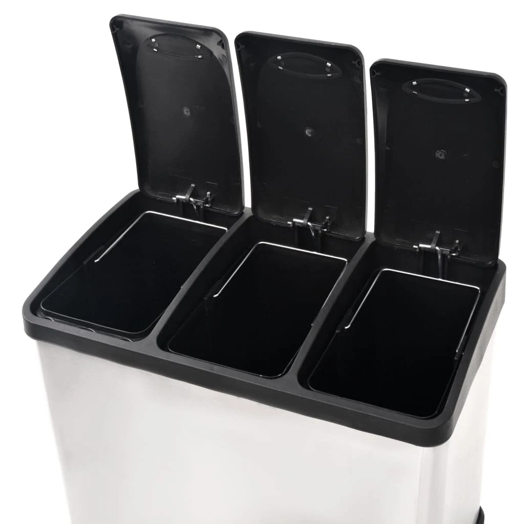 5 Vidaxl Trash Bin Recycling Bin - Silver, 5 of 5