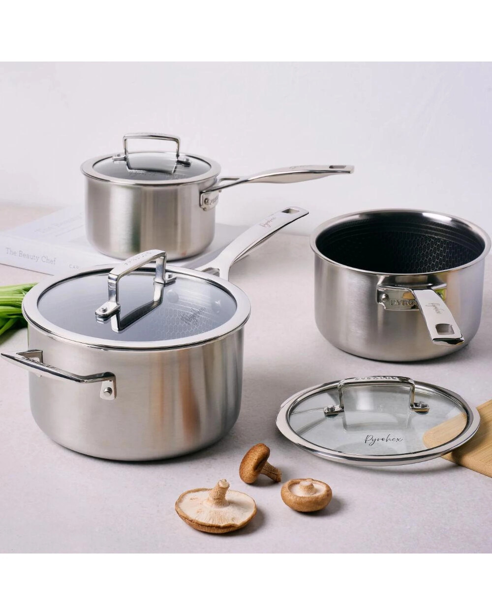 2 Pyrolux Pyrohex 16cm 18cm & 20cm Saucepan Set 3 Piece, 2 of 2