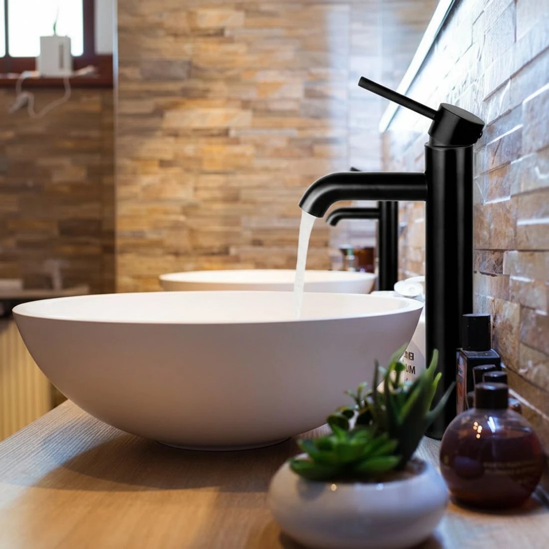 5 Cefito Bathroom Basin Mixer Tap Round Tall Faucet Vanity Laundry - Black, 5 of 7