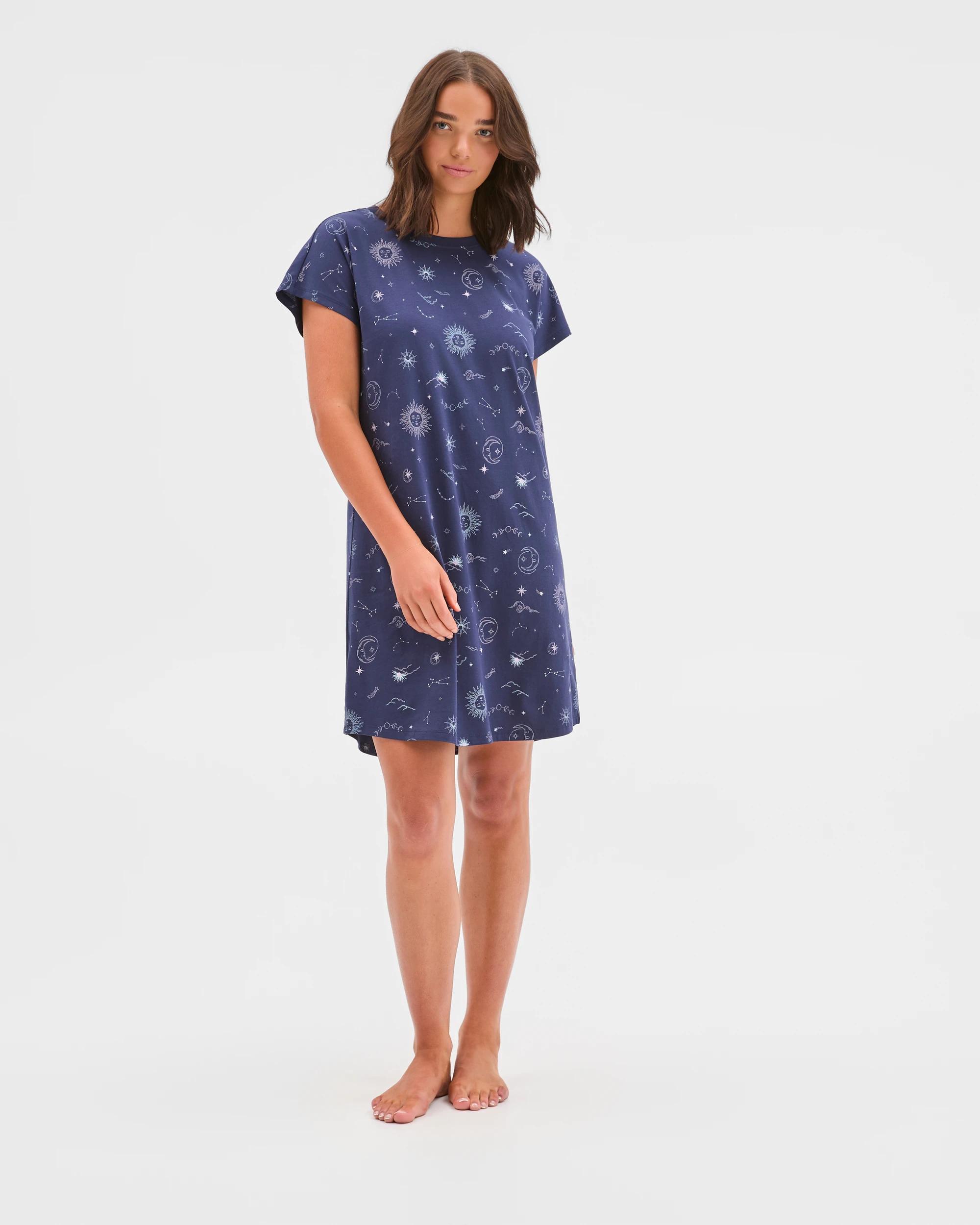 1 Target Woman Australian Cotton Blend T-Shirt Nightie CELESTIAL, 1 of 5