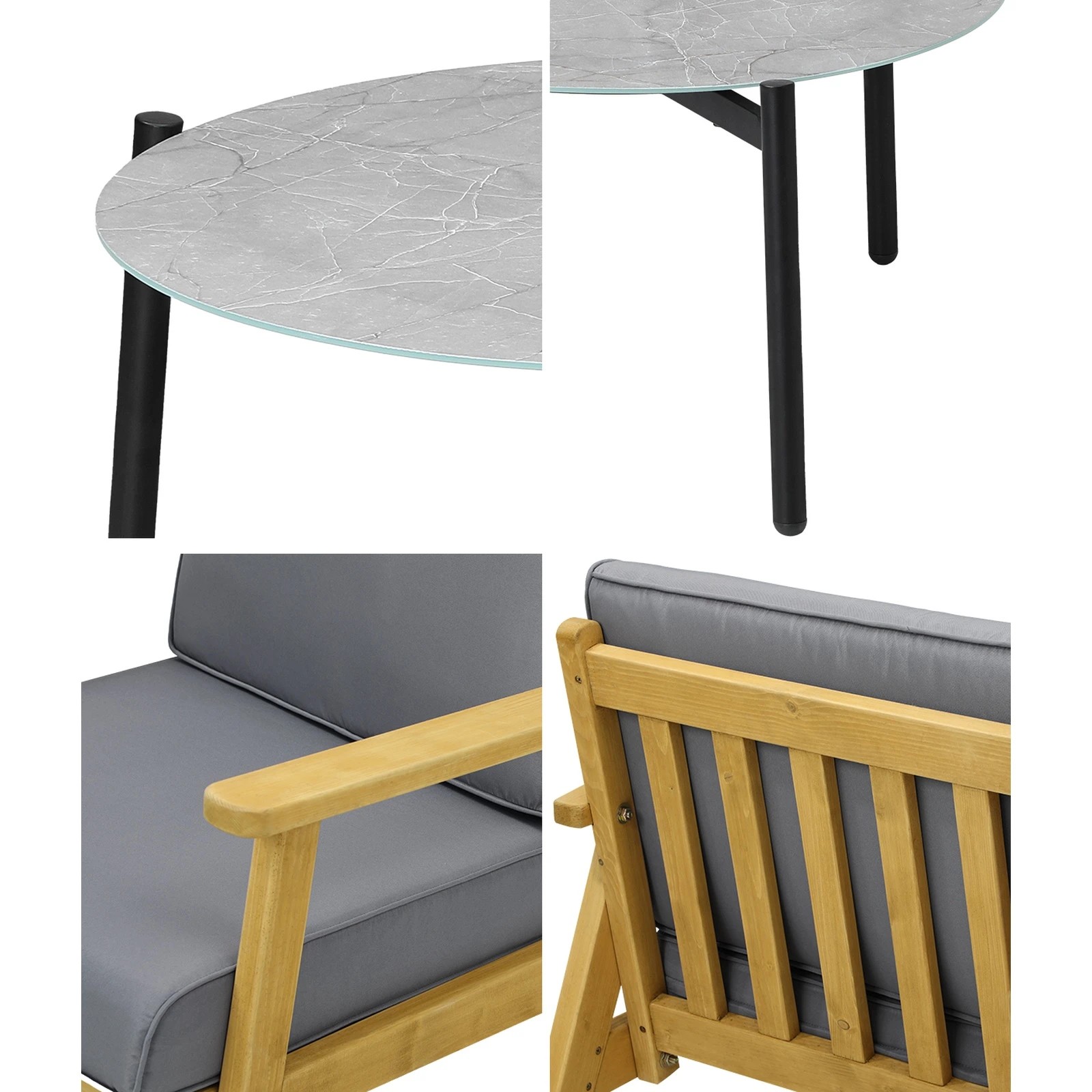 6 Livsip 4pcs Outdoor Lounge Set Patio Furniture Sets Coffee Side Table
 - Multi, 6 of 10