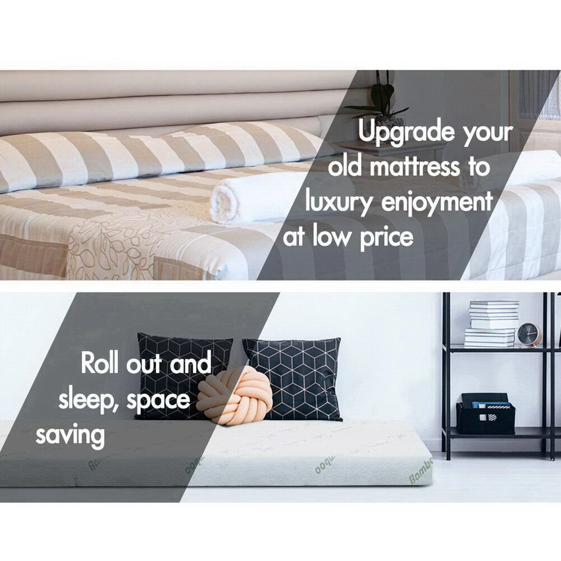 4 Starry Eucalypt Memory Foam Mattress Topper 7-Zone Cool Gel Bamboo 8cm, 4 of 10