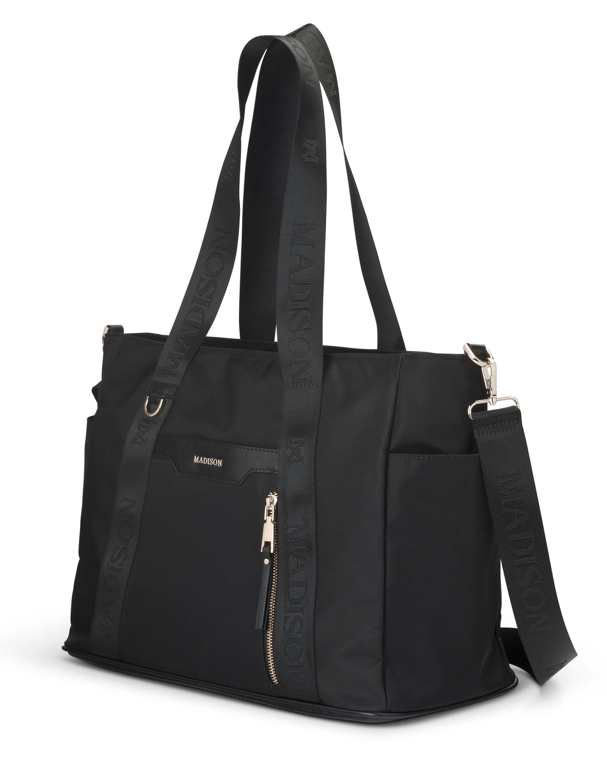 3 Madison Accessories Anita Large Nylon Baby Bag with Change Mat - Black, 3 of 9