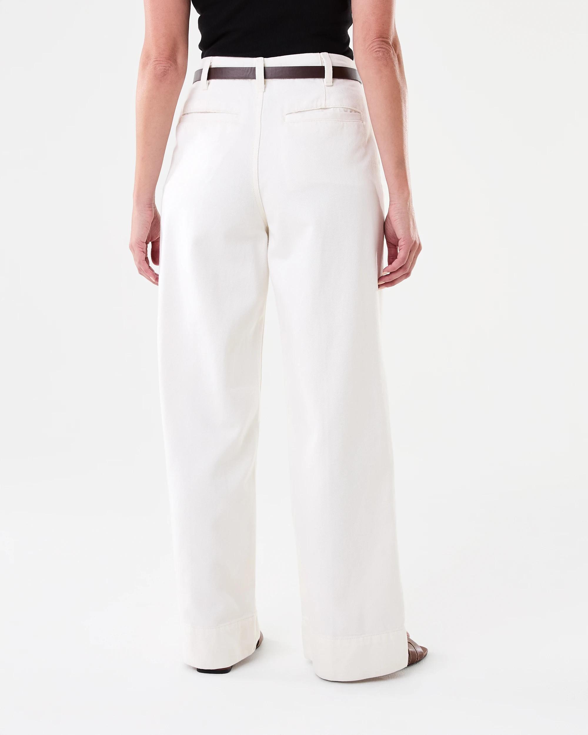 4 Belted Wide Leg Jeans Ecru, 4 of 10
