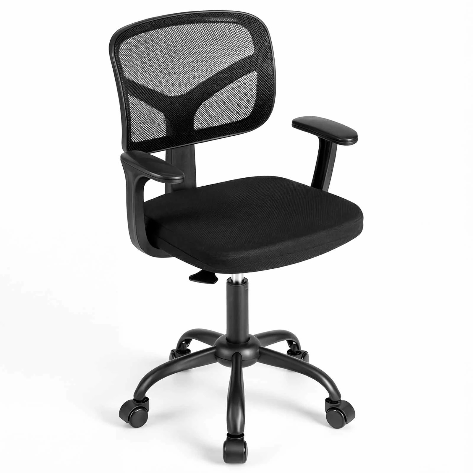 1 Costway Desk Chair Swivel Mesh Task Chair Study Armchair - Black, 1 of 2