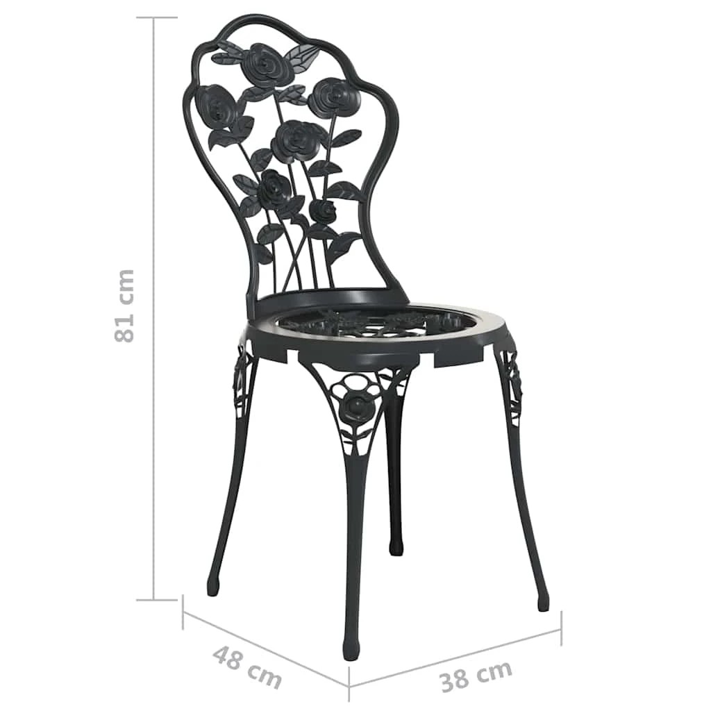 9 vidaXL Bistro set Decorative Inlays - Black, 9 of 9