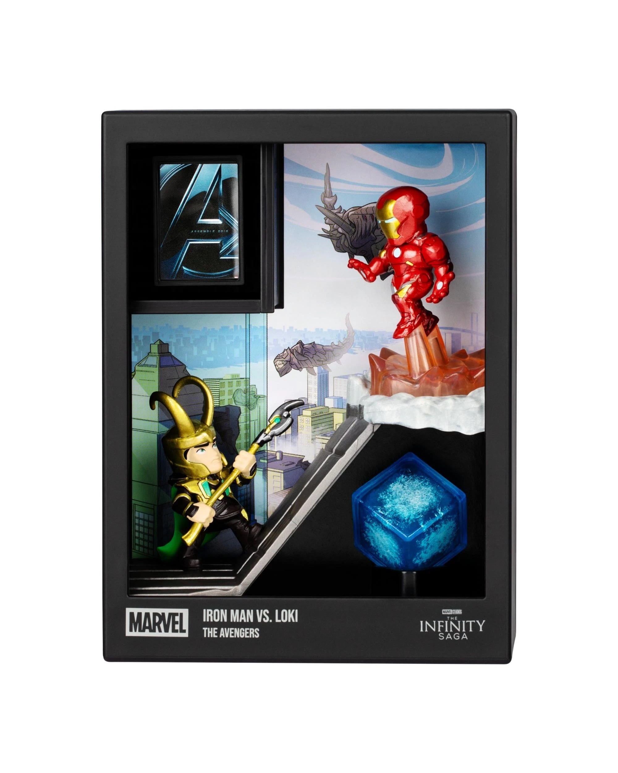 3 Fandrop Marvel MV04 Iron Man vs Loki 2 Figure Diorama, 3 of 7