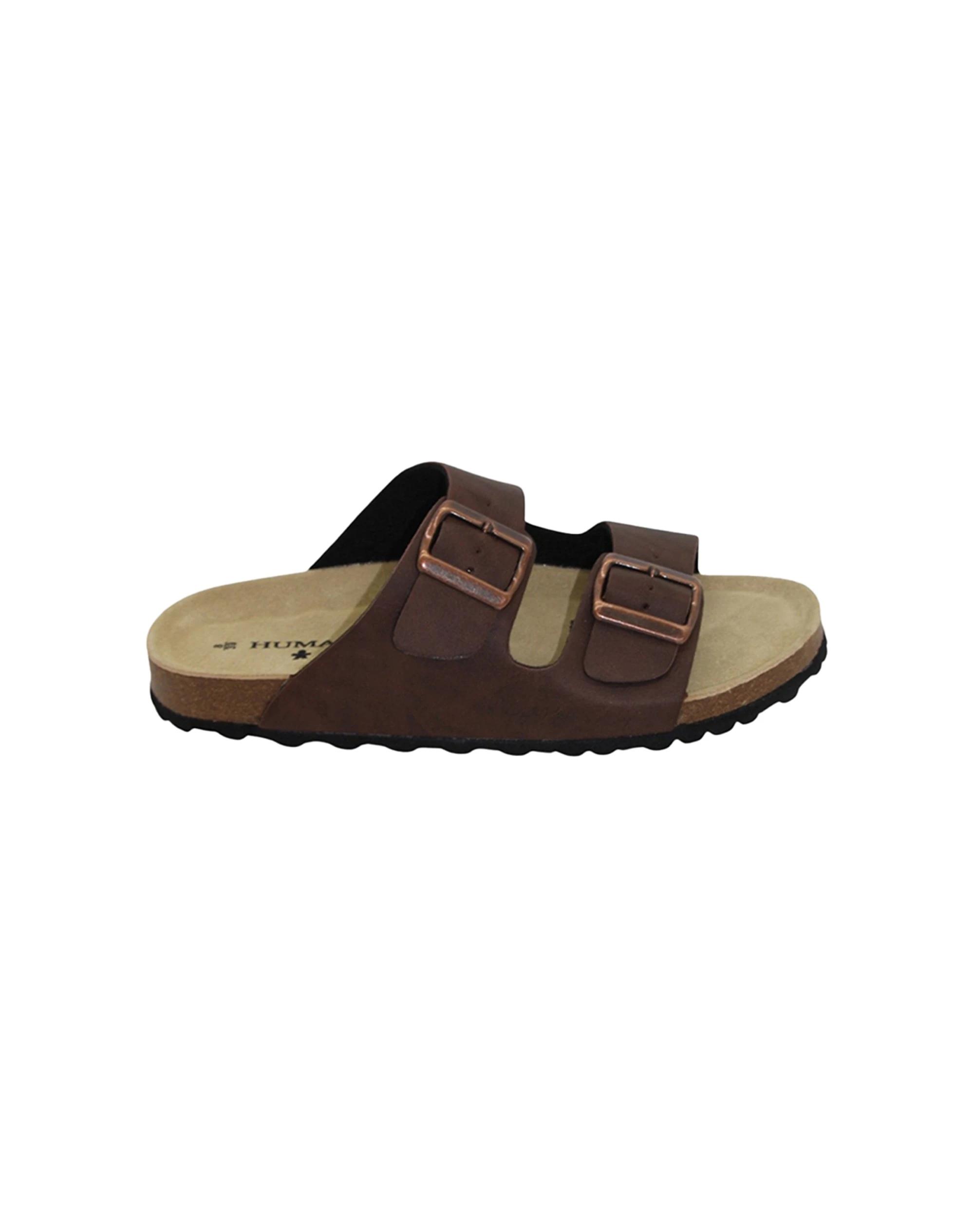 1 Human Shoes Ibiza Women's Slip On Sandals Double Buckle Vintage Green CHOC, 1 of 6
