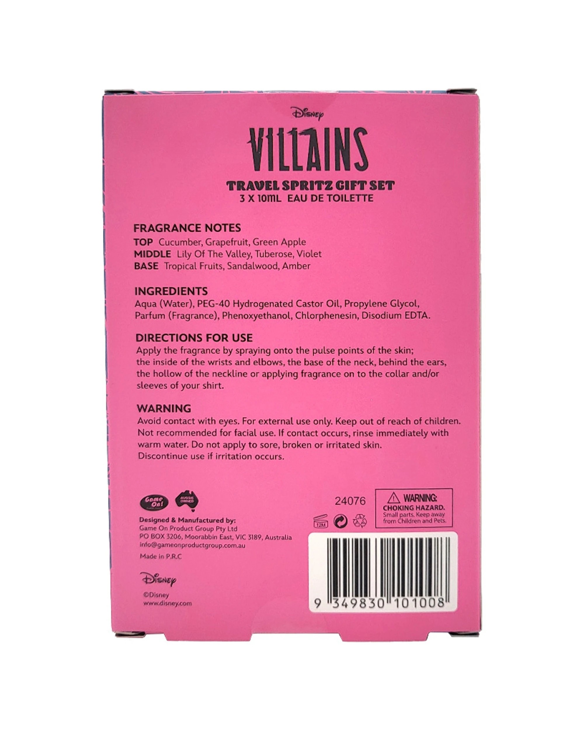 2 DISNEY 3pc Villains Travel Spritz Gift Set Perfume Eau De Toilette 10ml - Multi, 2 of 2