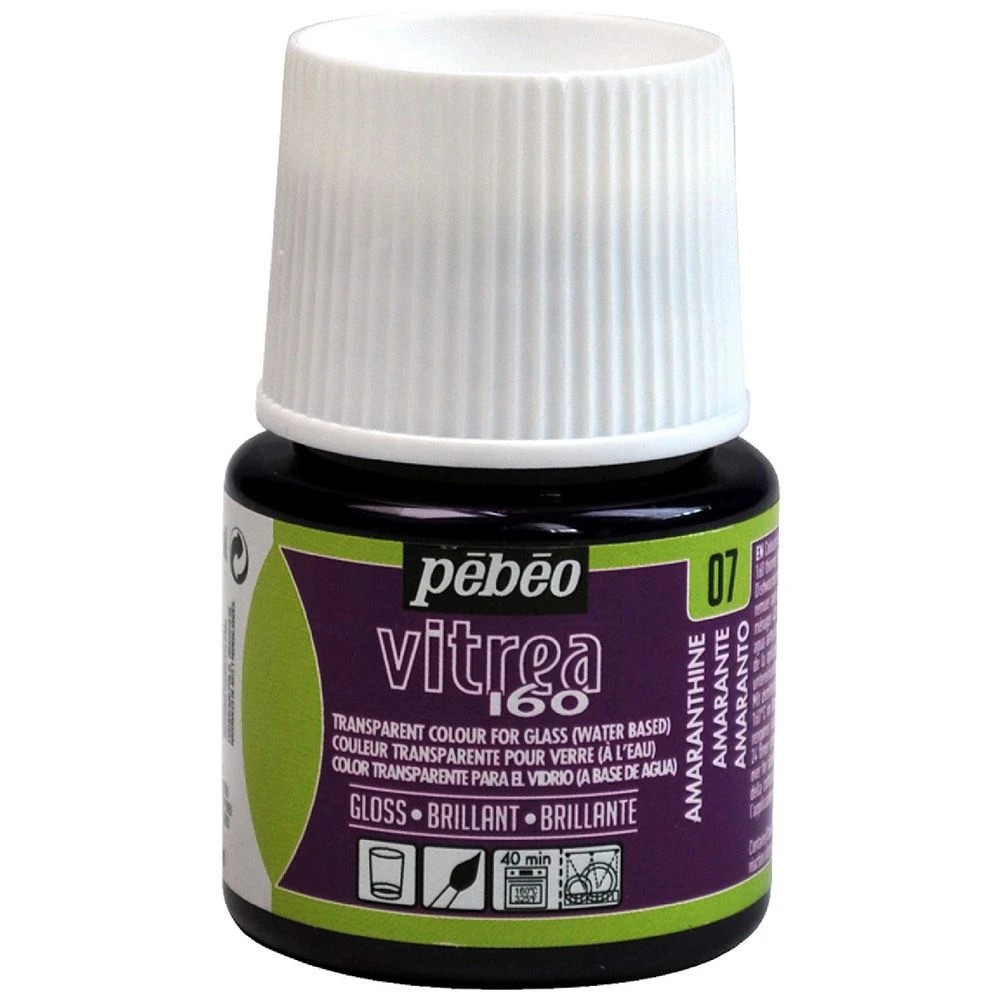 1 Pebeo Vitrea 160 Glossy Glass Paint 45mL Amaranthine, 1 of 1