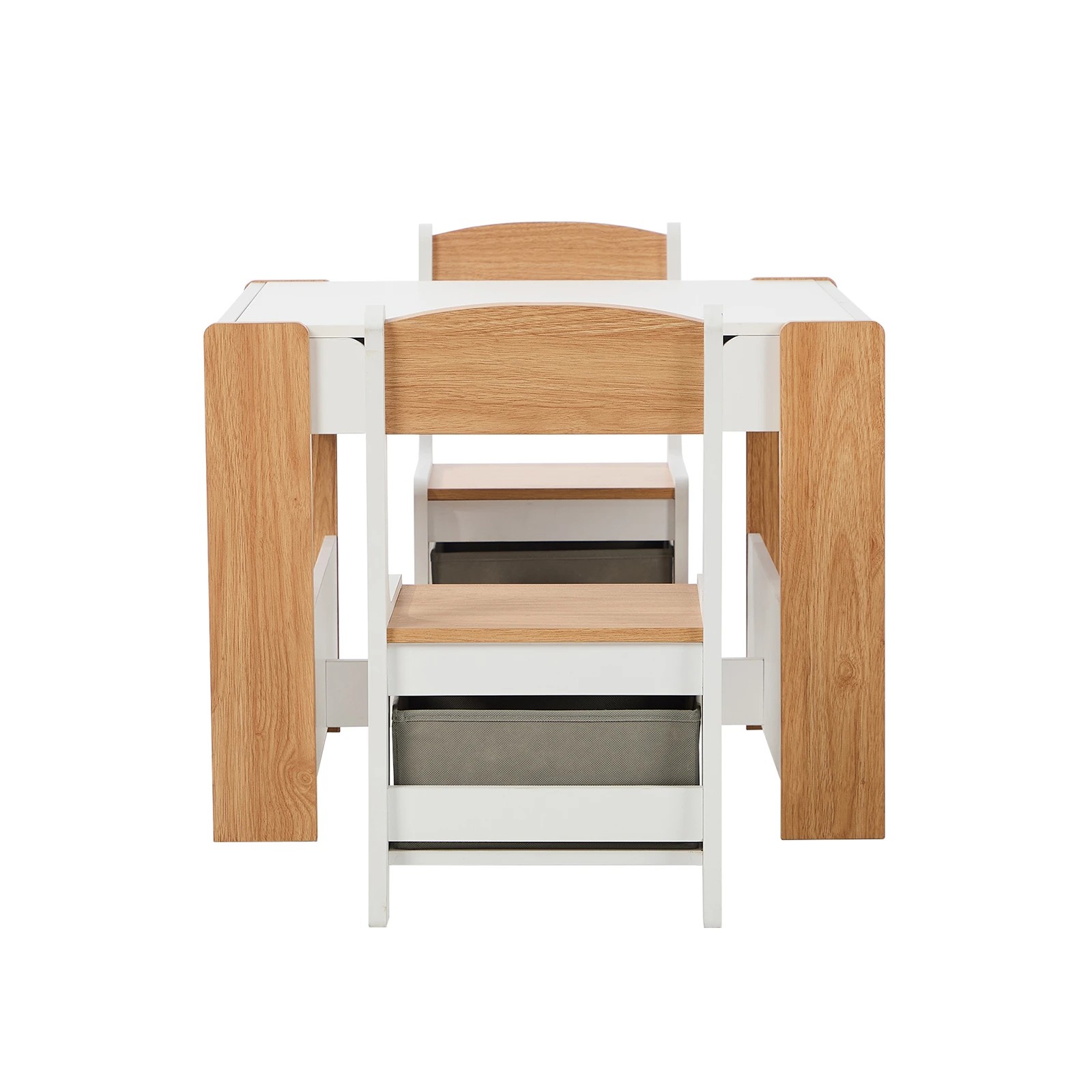 9 Oikiture Kids Table and Chairs Set Chalkboard Drawing Toys Storage Bookshelf - Multi, 9 of 10