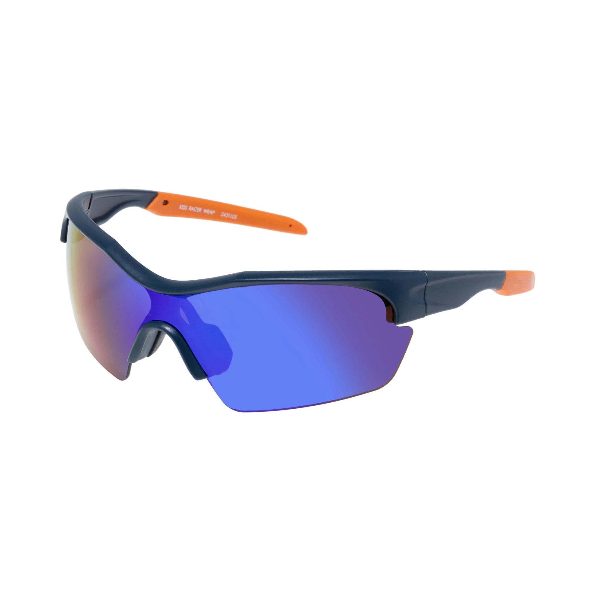1 SOLARIZED® Kids Racer Wrap Sunglasses NAVY + ORANGE, 1 of 1