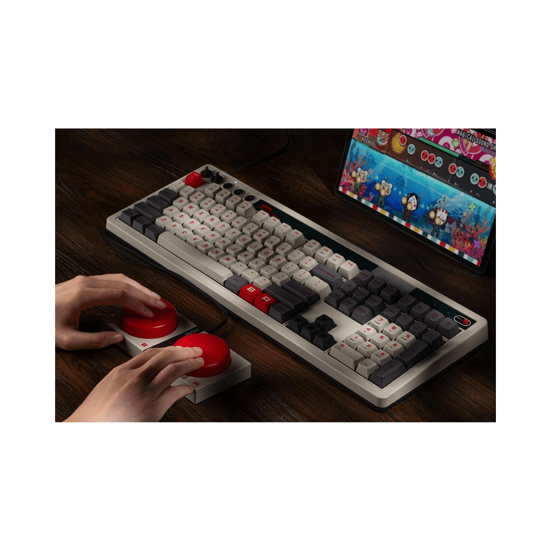 6 8BitDo Retro 108 Wireless Mechanical Keyboard - N Edition - Grey, 6 of 10