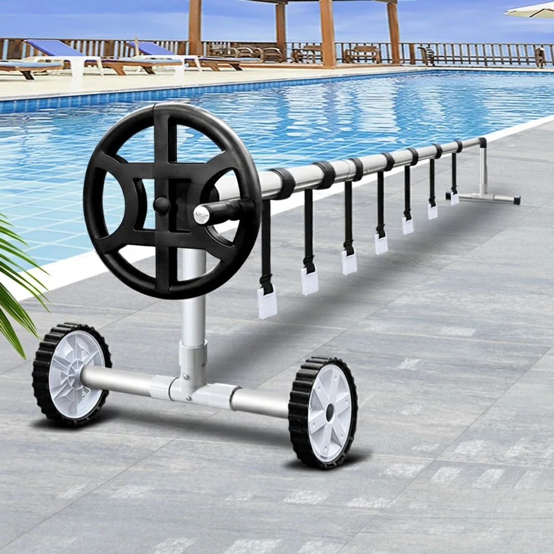 7 Aqua Buddy Pool Cover Roller 4m Adjustable Swimming Pool Solar Blanket - Silver, 7 of 7