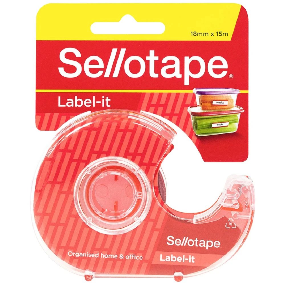 1 Sellotape Label Tape 18mm x 15m Red, 1 of 1