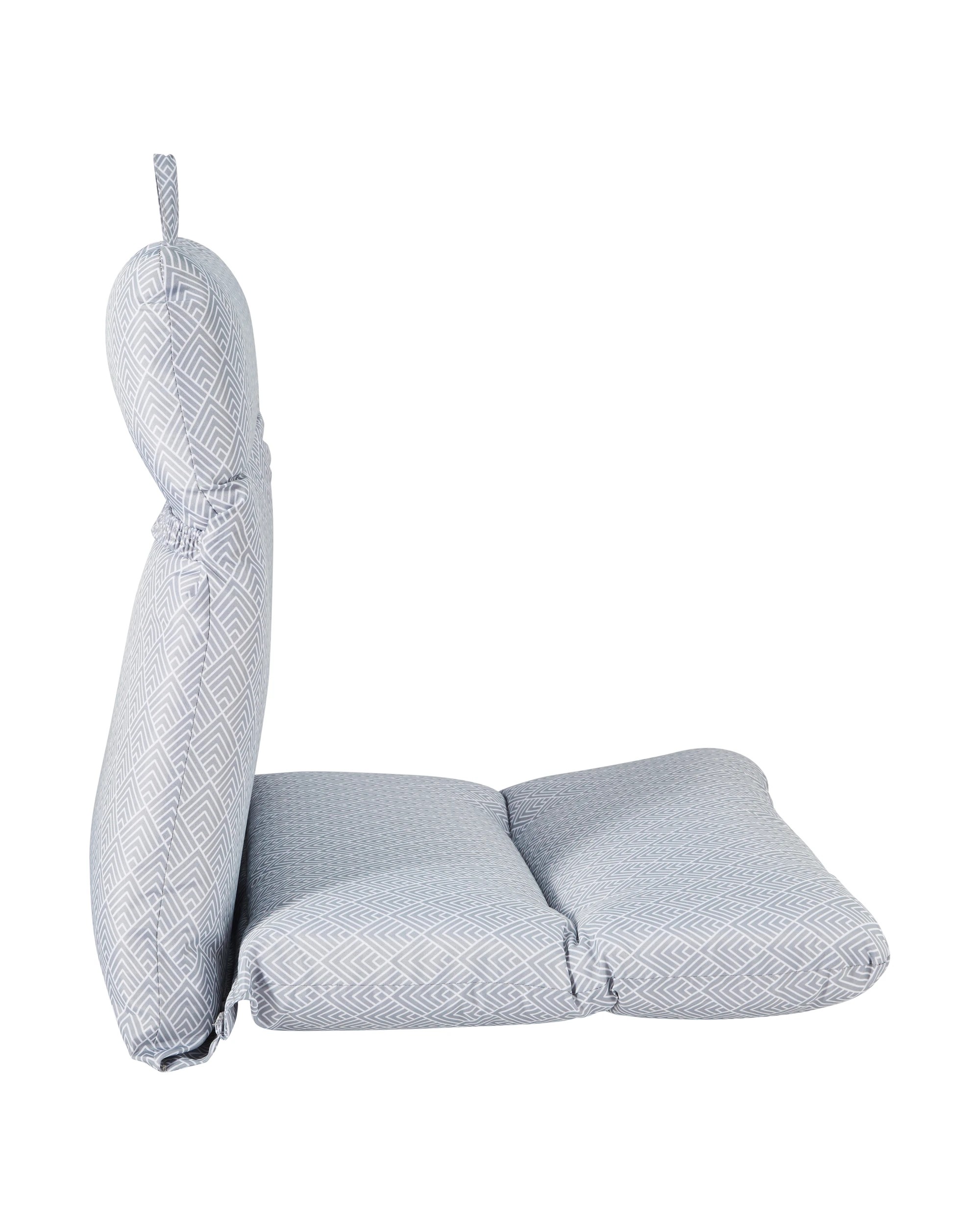 3 Highback Geometric Outdoor Cushion - Grey, 3 of 8