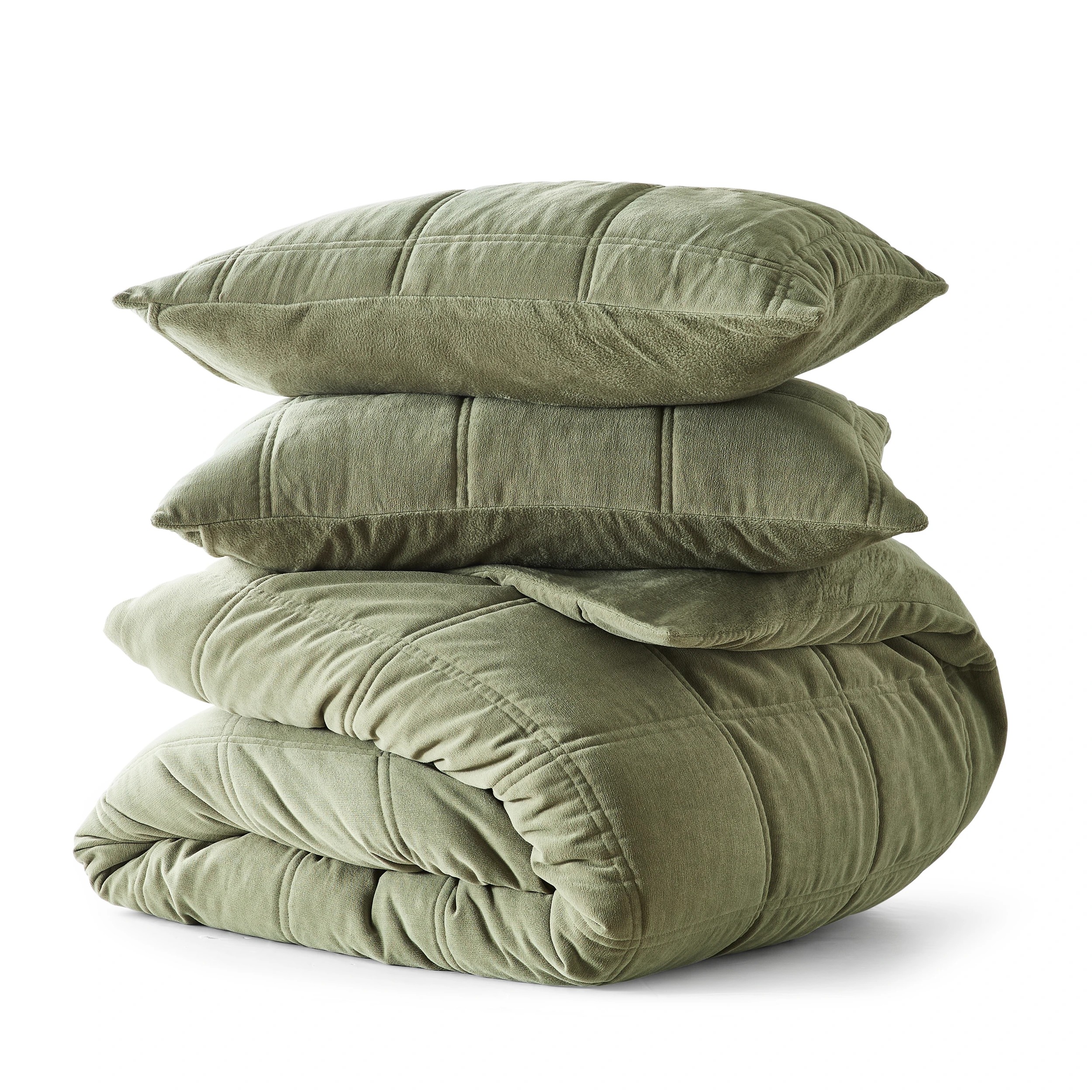 5 Chenille Velvet Quilt Cover Set - Super King Bed, Green, 5 of 7