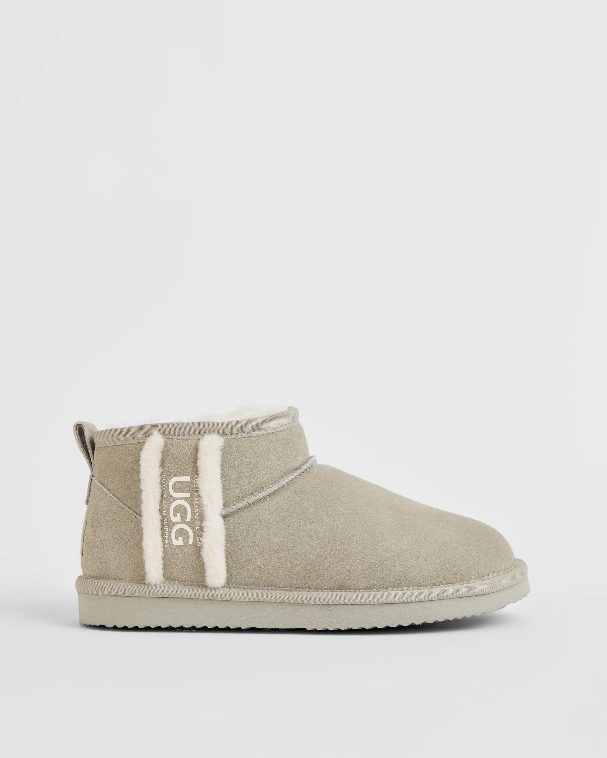 1 Australian Design Ugg Boots and Slippers Australian Design Ugg Sheepskin and Leather Boot LIGHT GREY, 1 of 5