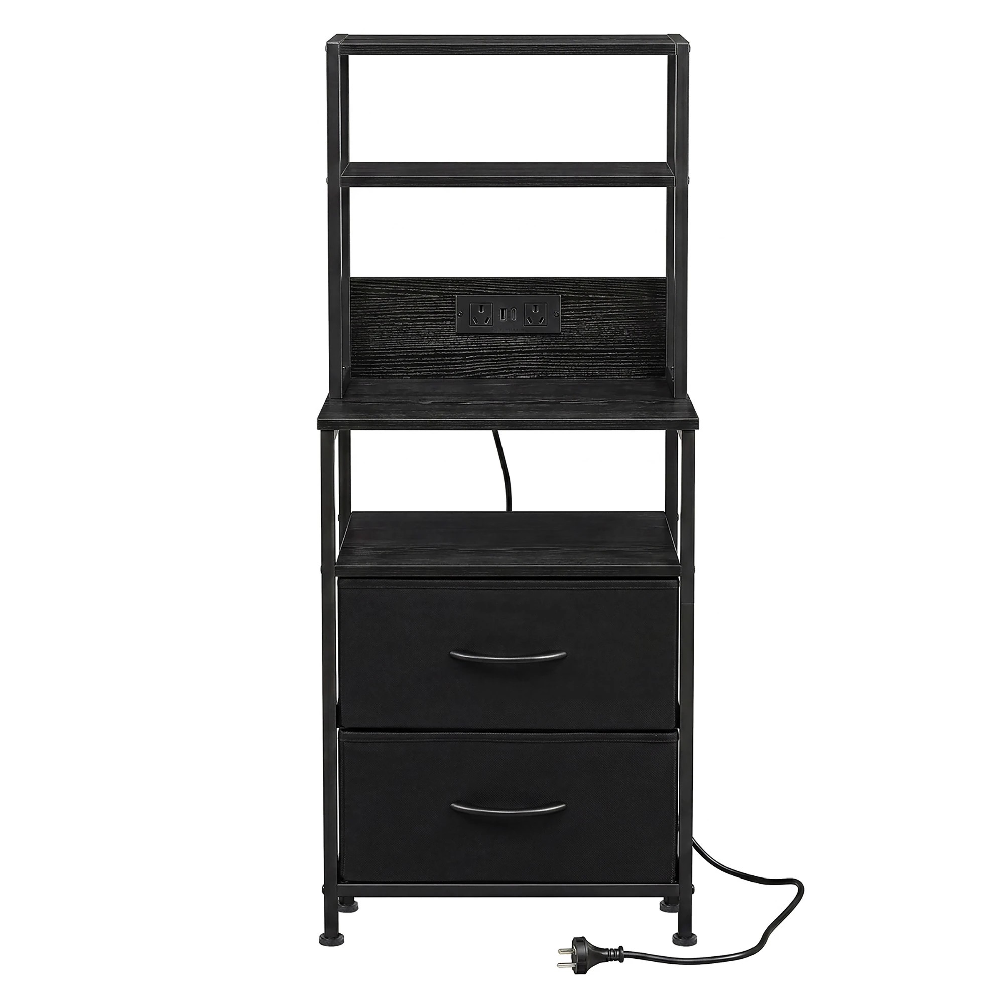 2 Levede Bedside Table with Charging Station LED Lights, 2 of 7