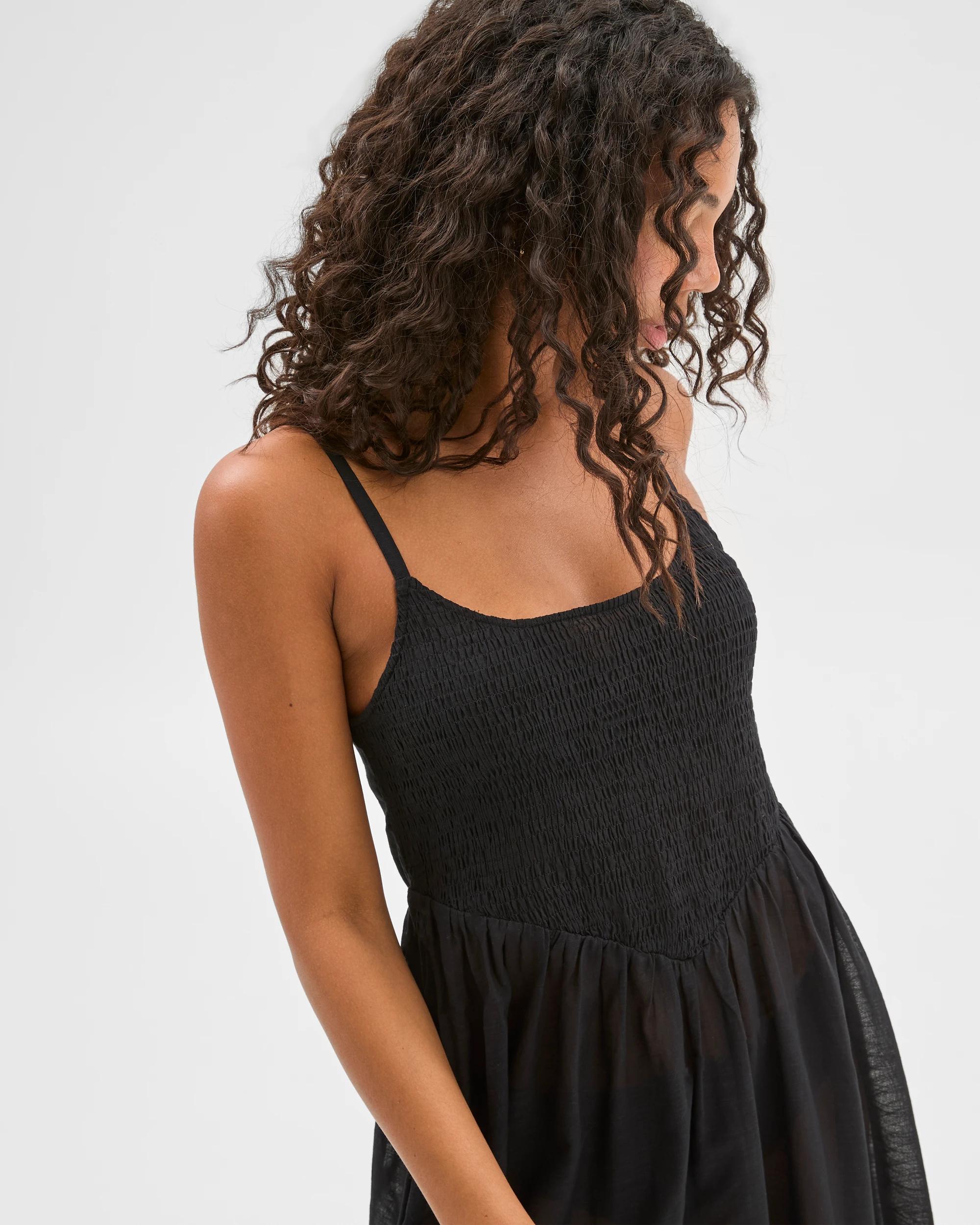 4 Target Resort Shirred Midi Dress BLACK, 4 of 6