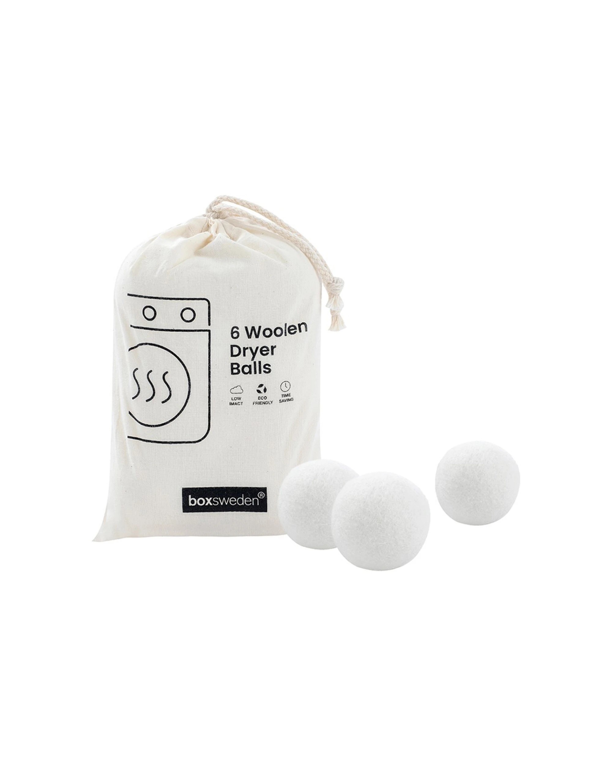 2 Boxsweden 3x 6PK Wool Dryer Ball With Storage Bag - White, 2 of 7
