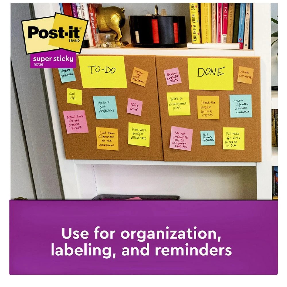 5 Post-it Super Sticky Disp Note 76x76mm Supernova Neons 6 Pack, 5 of 10