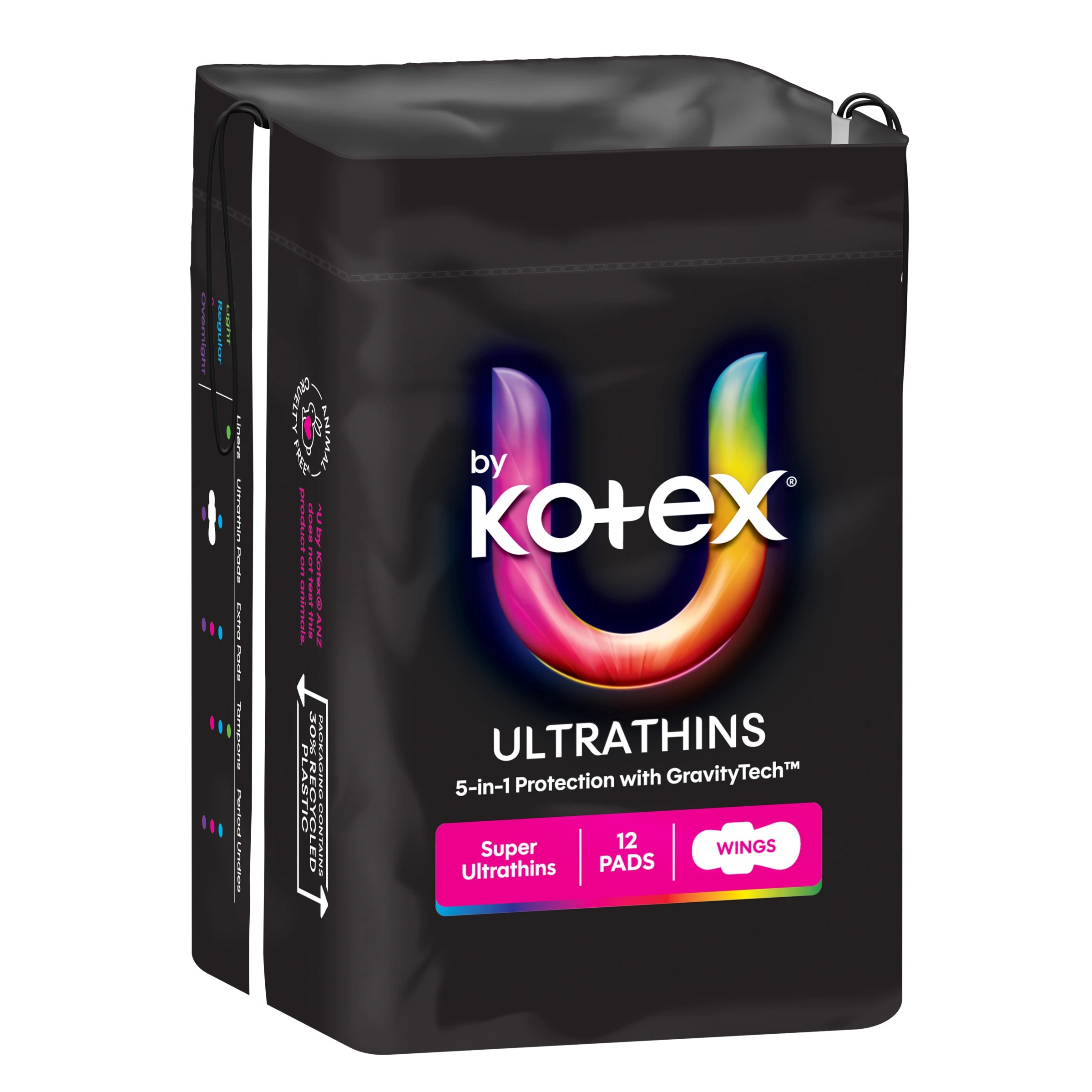1 12 Pack U by Kotex Ultrathin Super Pads with Wings, 1 of 7