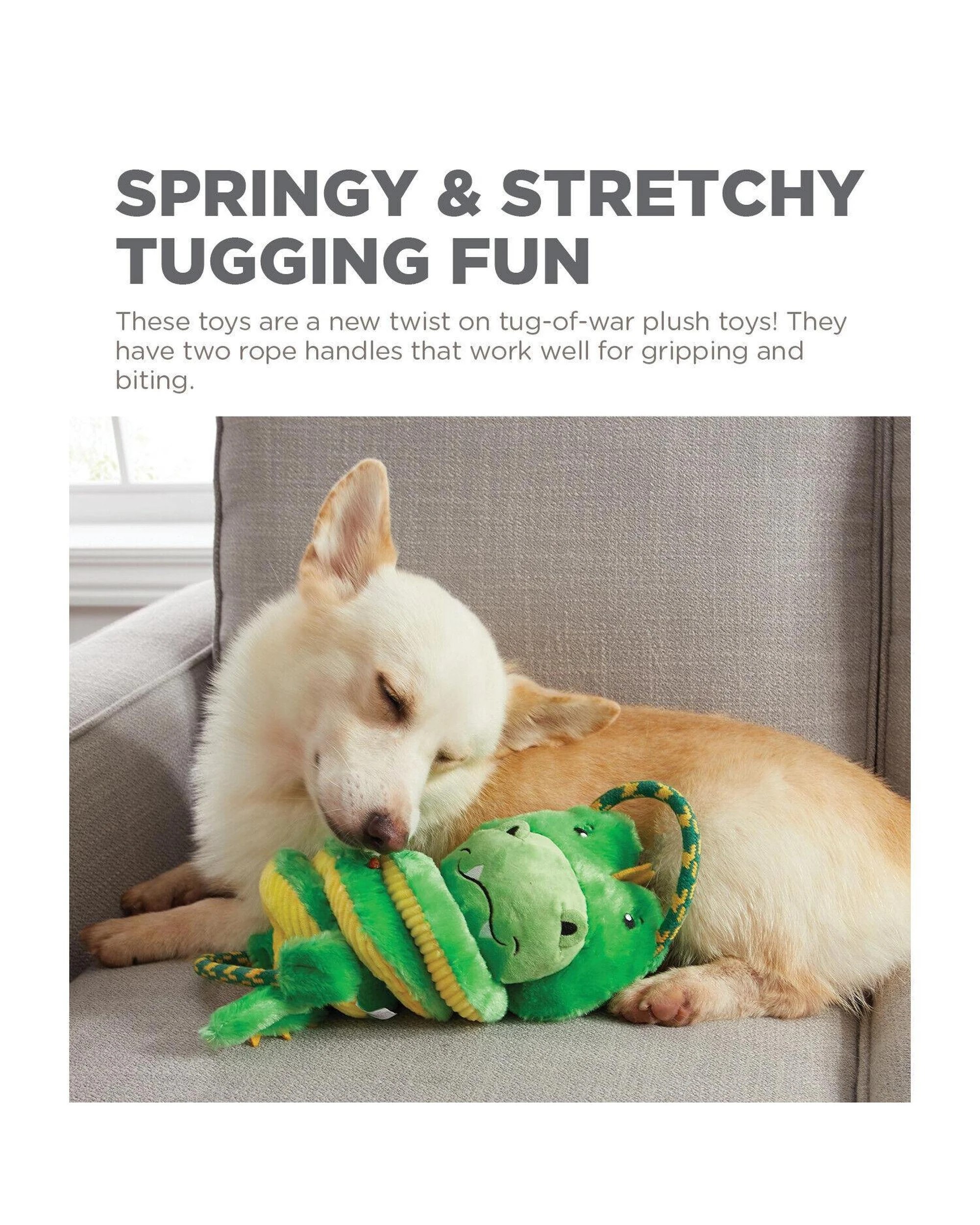 4 Outward Hound Springys Gator Interactive Plush Dog Squeaker Toy, 4 of 9