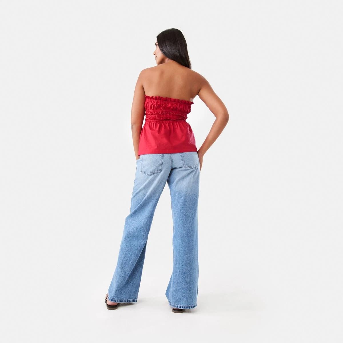 6 Straight Leg Stud Jeans Mid Wash, 6 of 9