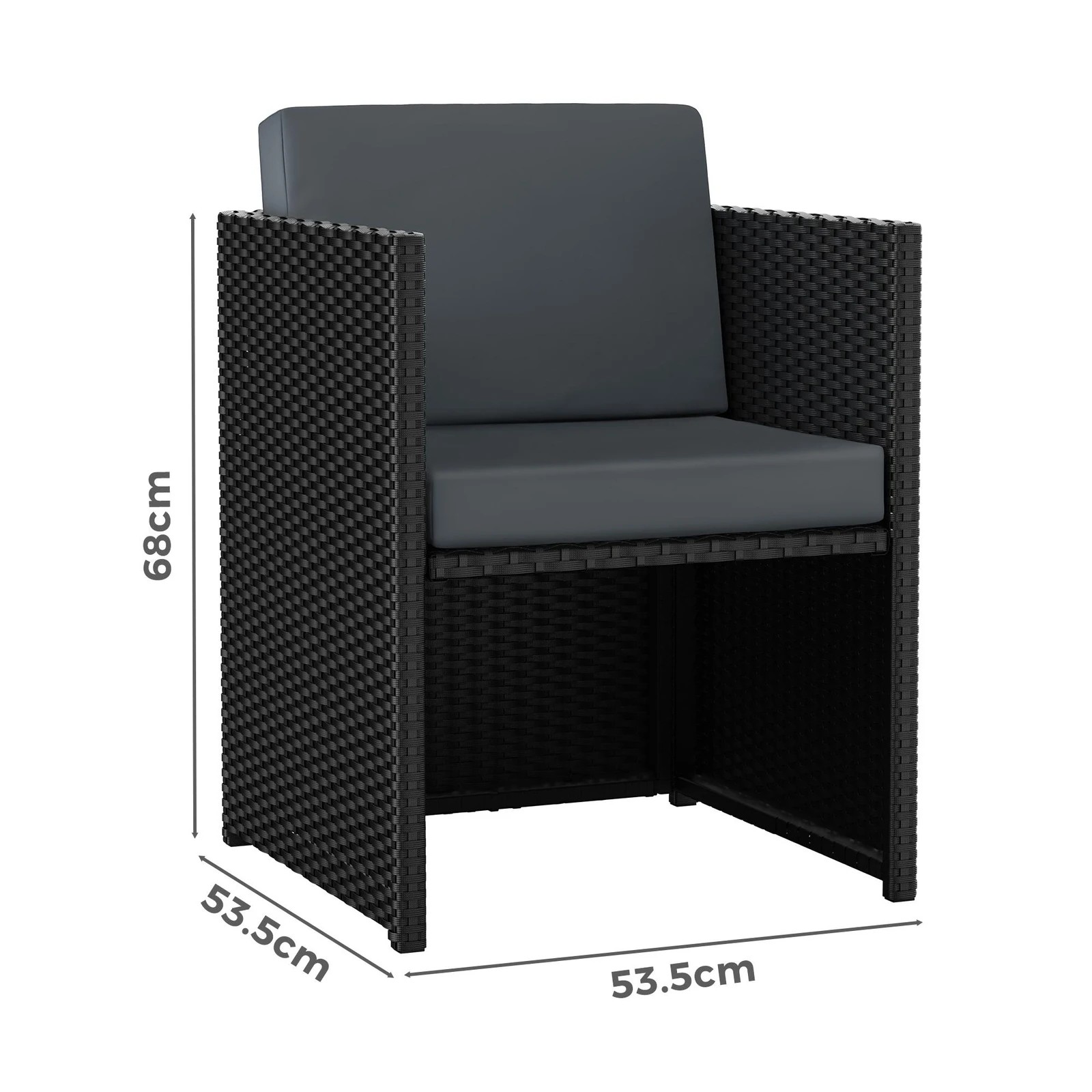 7 Alfordson 2x Outdoor Dining Chairs Patio Garden Lounge Chair Wicker Furniture - Black, 7 of 7