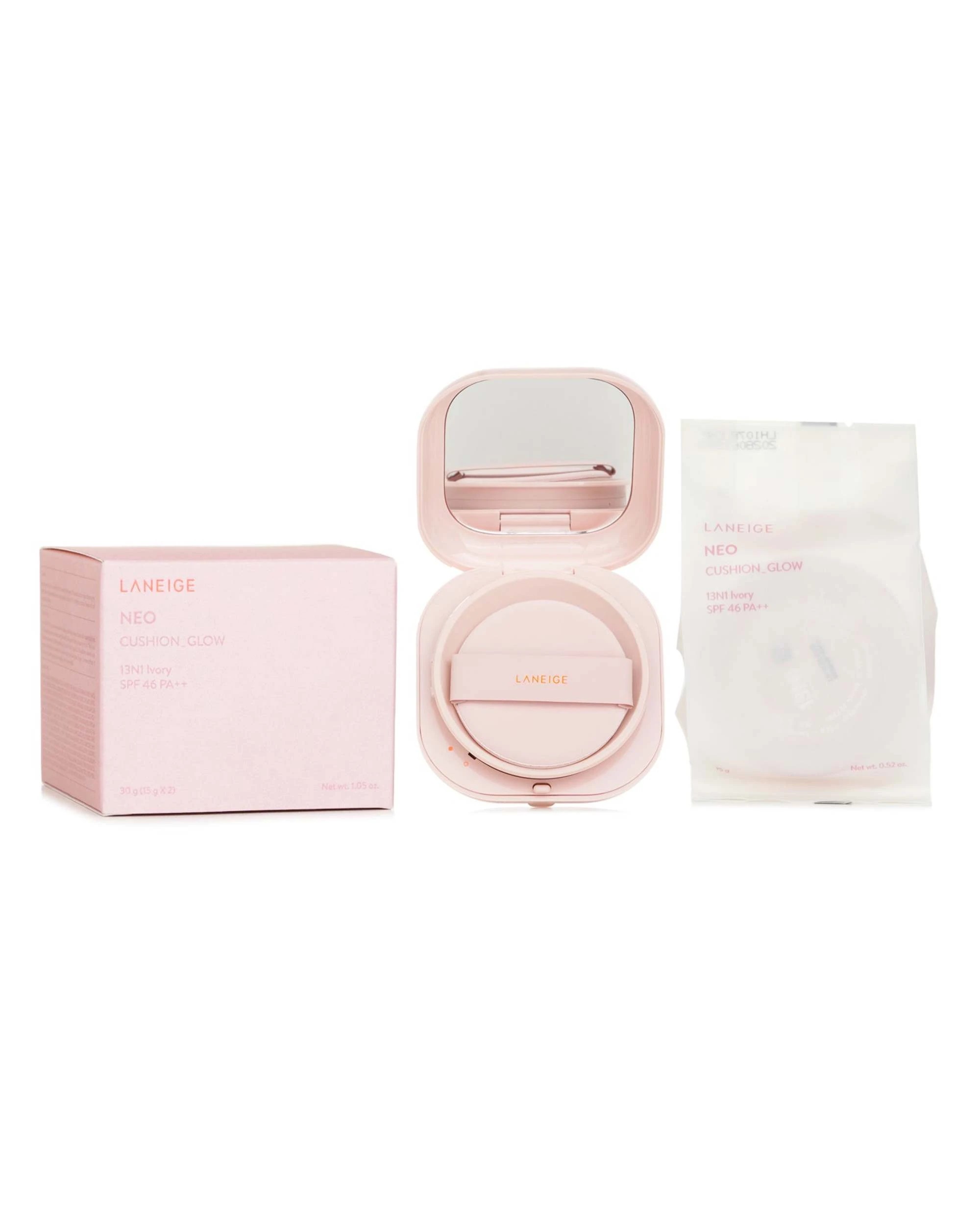 1 Laneige Neo Cushion Glow SPF46 PA++ #13N1 IVORY (15g + 15g Refill)  30g, 1 of 3