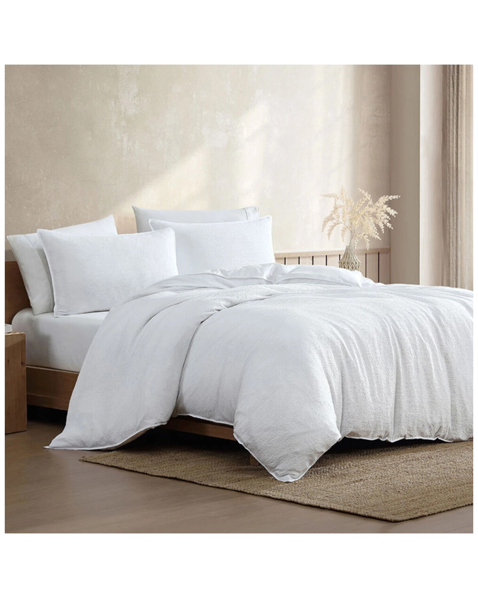 3 ARDOR Queen Boardwalk Quilt Cover Bedding Set With Pillowcase Polyester - White, 3 of 3