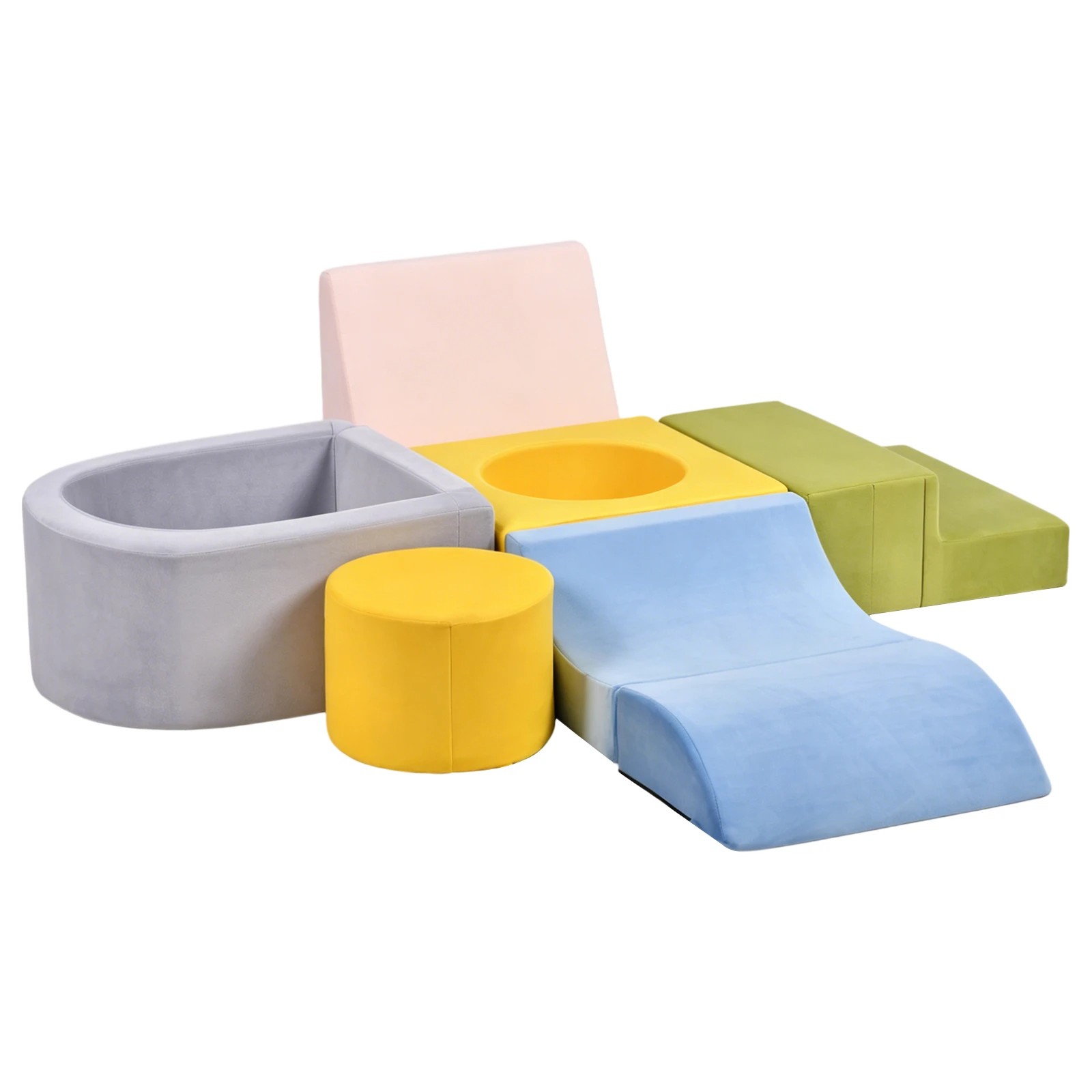 5 Advwin 6-Piece Foam Climbing Blocks Toddler Climbing Toys Baby Foam Blocks Soft Play Set (Balls not Included) - Multi, 5 of 8