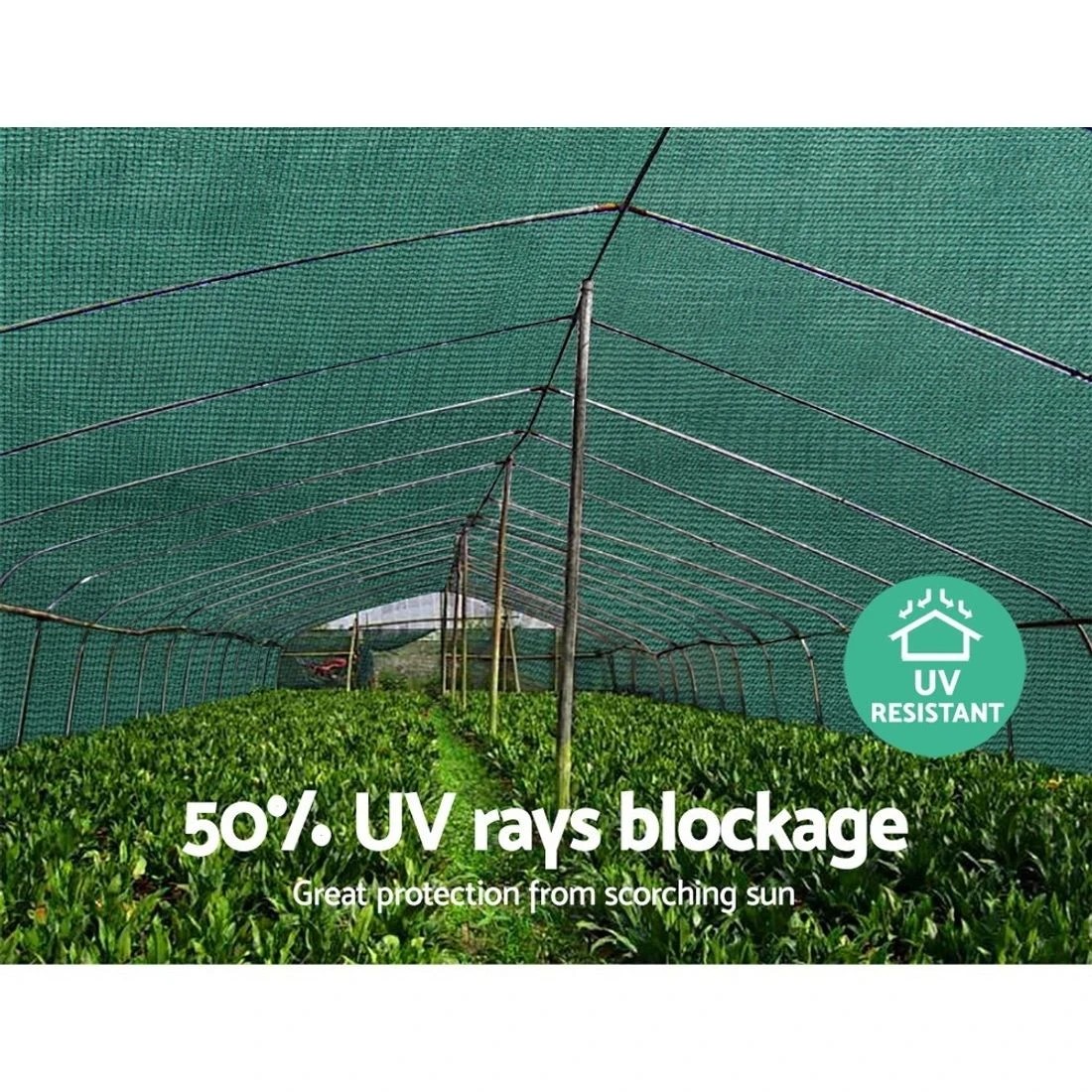 4 Instahut 50% Shade Cloth 3.66x30m Shadecloth Wide Heavy Duty - Green, 4 of 5
