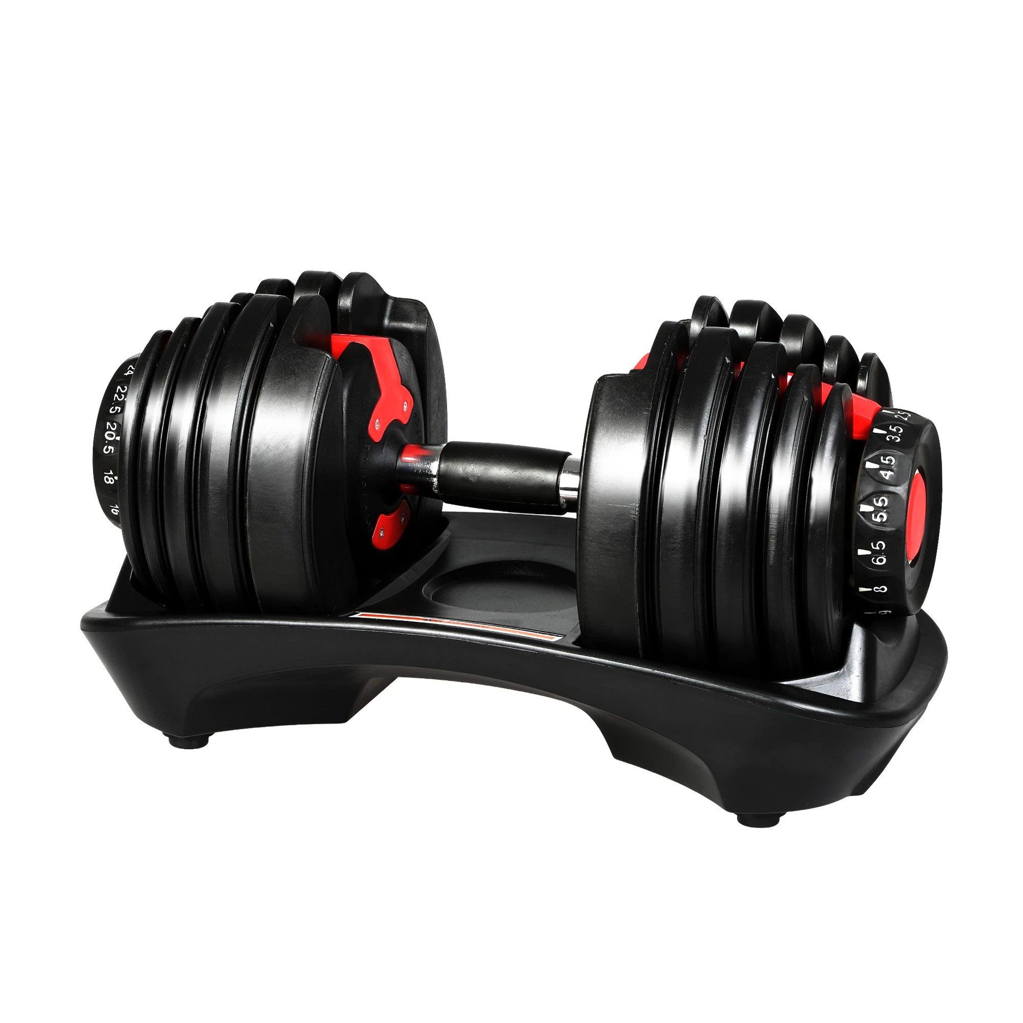 1 Centra 24kg Adjustable Dumbbell Single Weight Plates Home Gym Fitness Exercise, 1 of 7