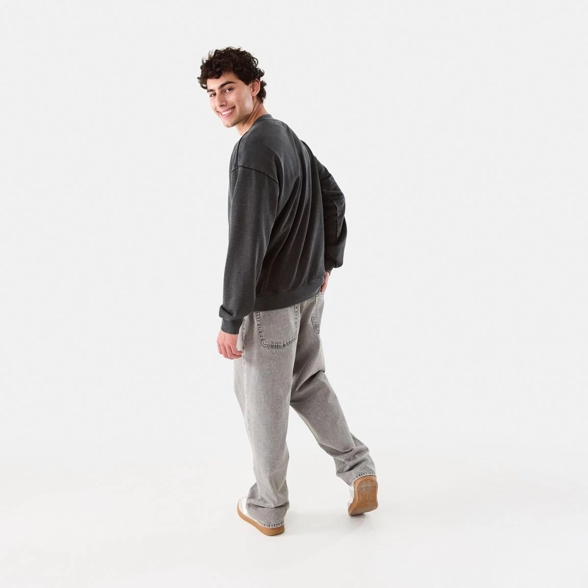 4 Oversized Crew Neck Sweatshirt Black, 4 of 10