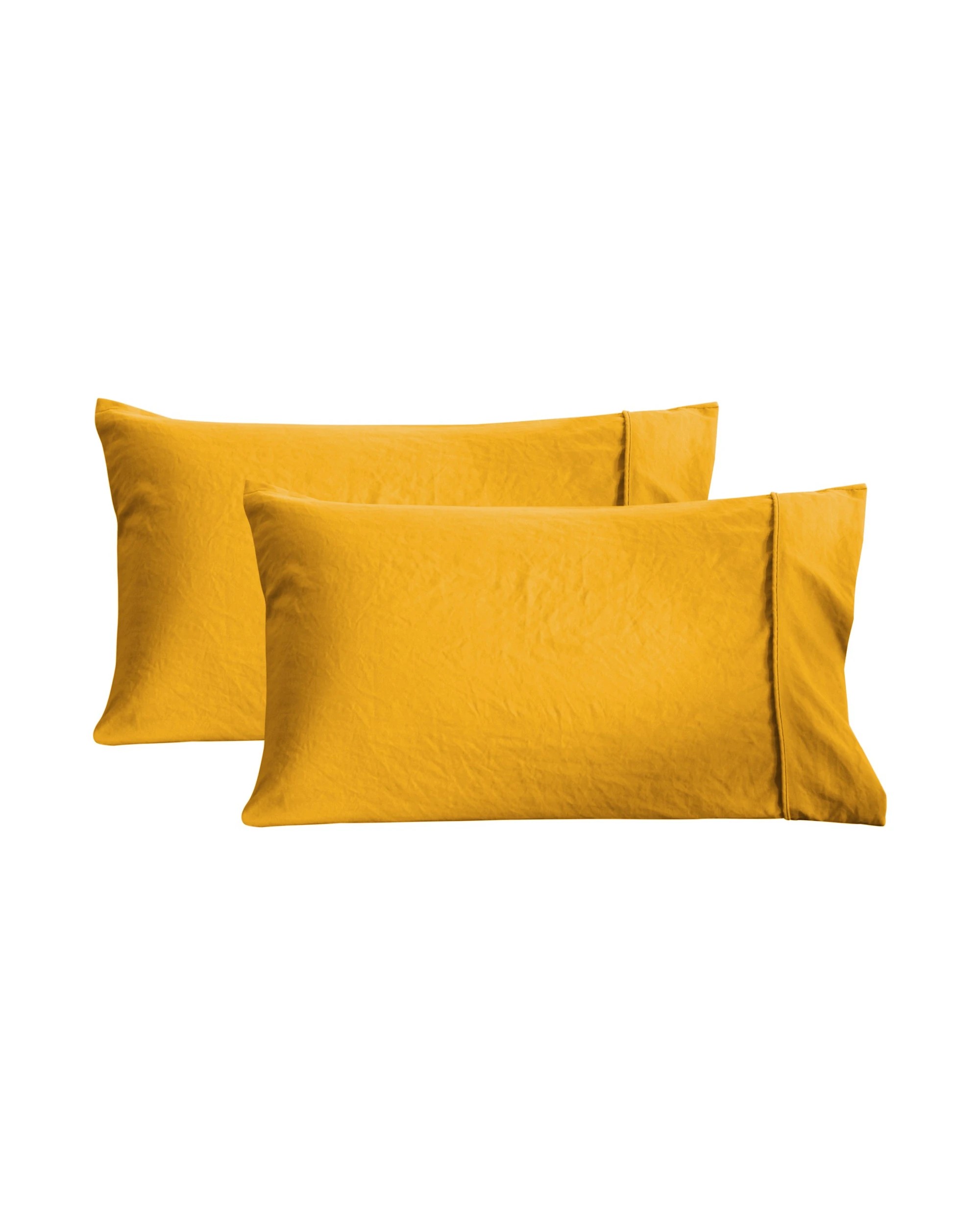 6 Dreamaker Superfine Washed Microfibre Standard Pillowcase Twin Pack - Mustard, 6 of 6
