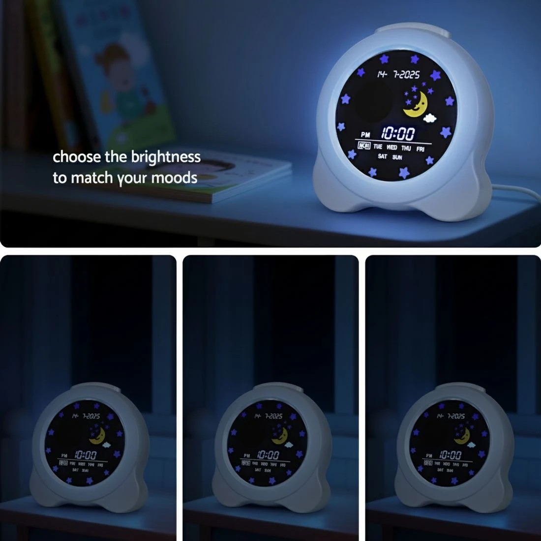 6 Artiss 3.8" Digital Day Clock Calendar Alarm LCD Display - White, 6 of 8