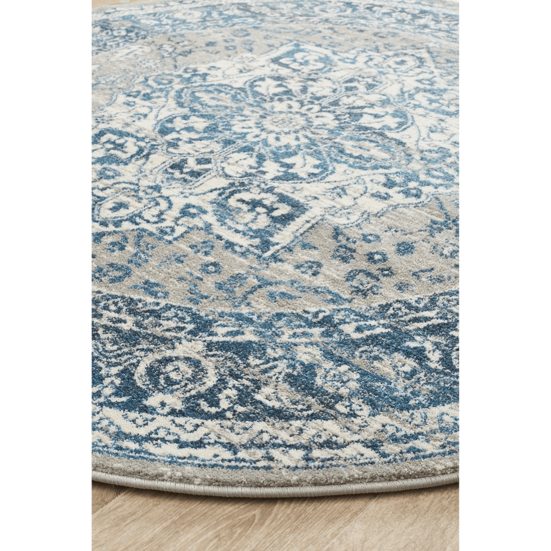 3 Rug Culture Babylon 207 Blue Round Rug - 150 cm, Polypropylene, Power-loomed, 10 mm Pile - Assorted, 3 of 7