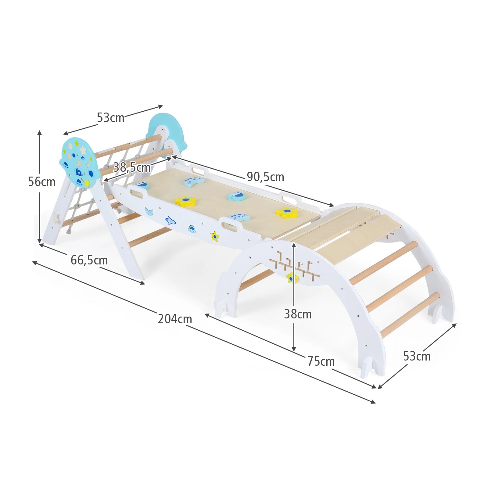 2 Costway Climb Playset 3in1 Triangle Climbing Frame Arch - White, 2 of 2