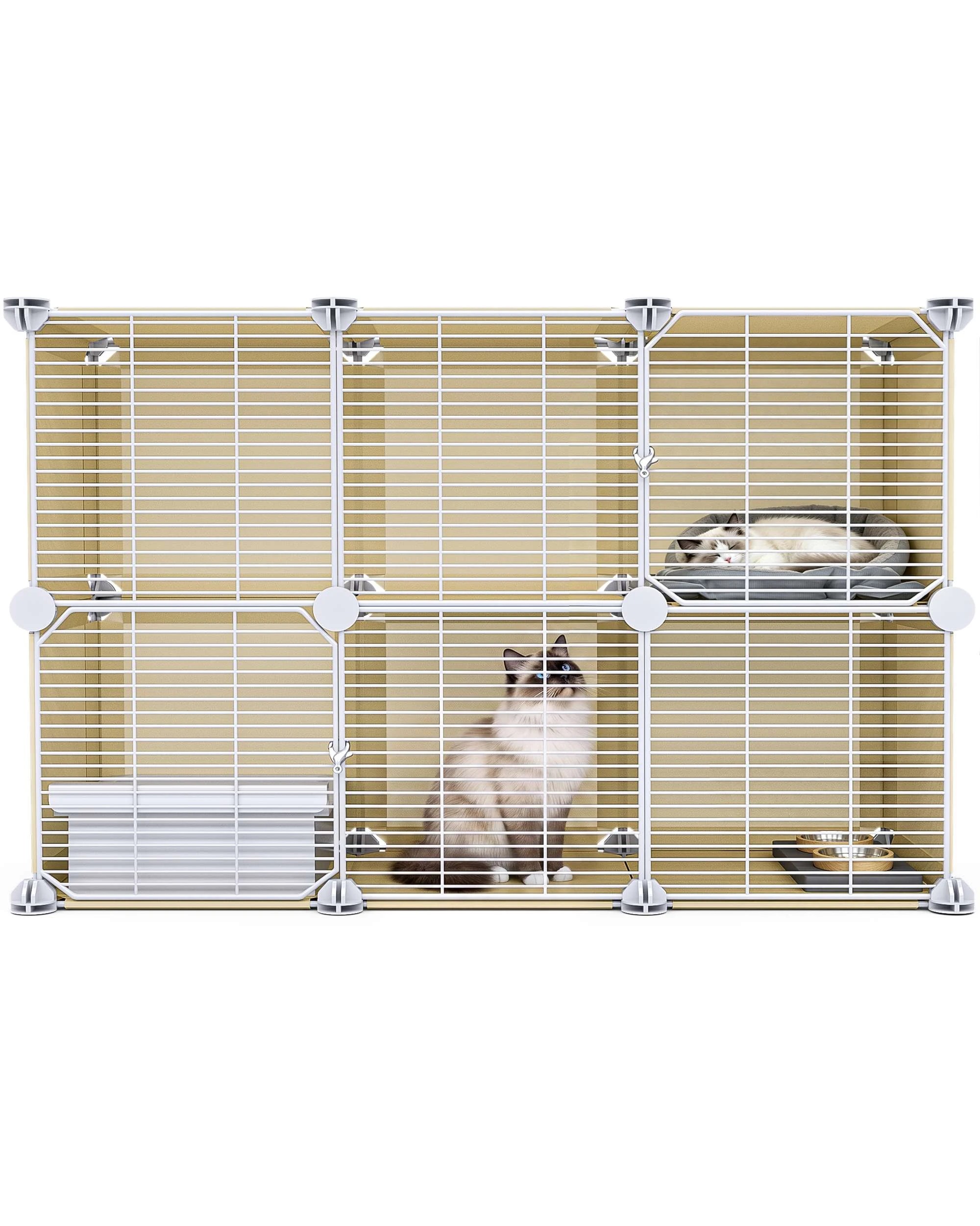 3 Advwin Cat Cage with Cat Litter Box DIY Cat Enclosures Cat Condo House, 3 of 7