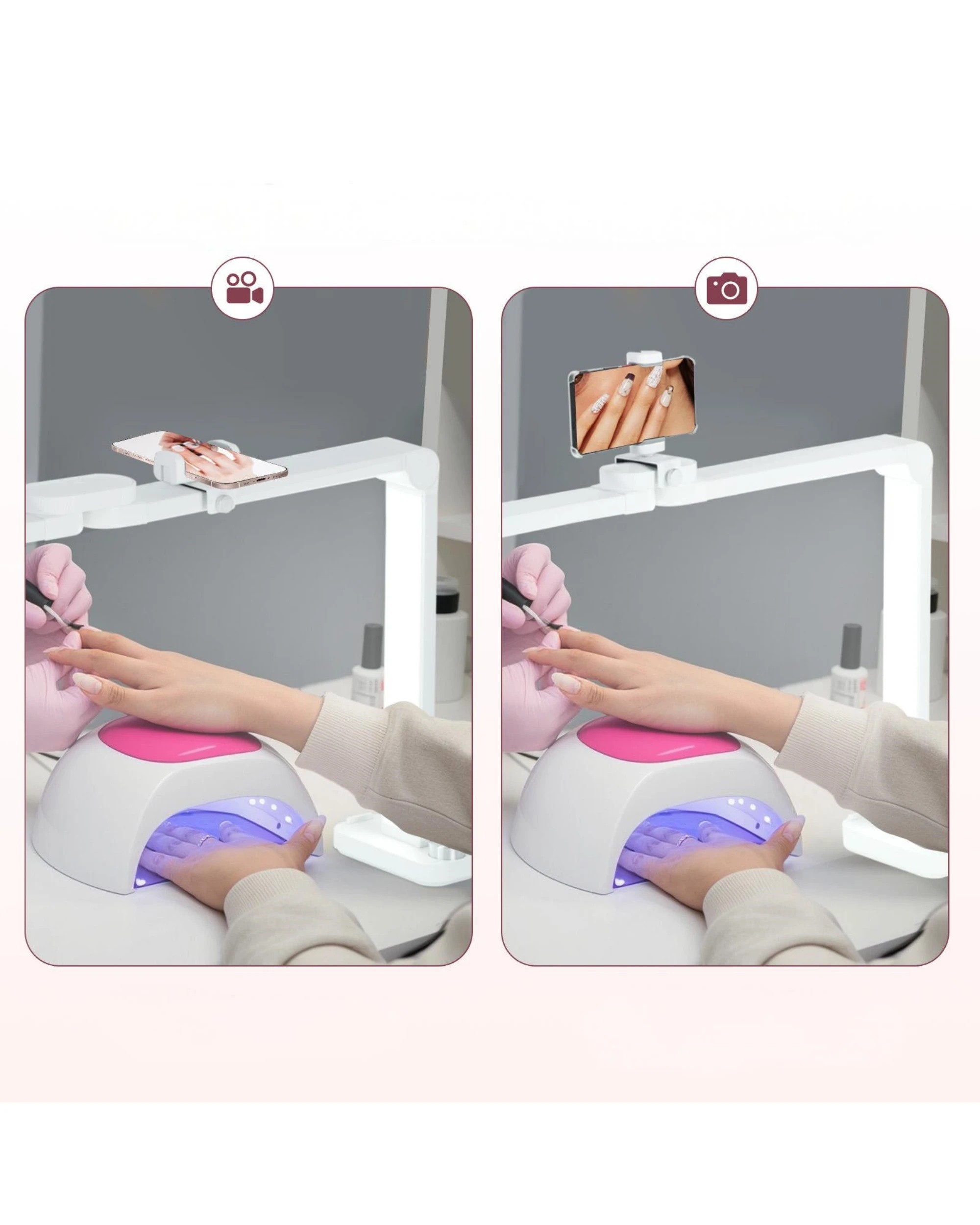 3 Advwin Foldable Nail Tech Lamp for Desk - White, 3 of 8