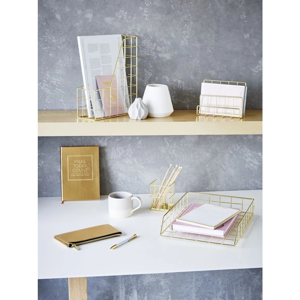 5 Otto Wire Magazine File Gold, 5 of 5