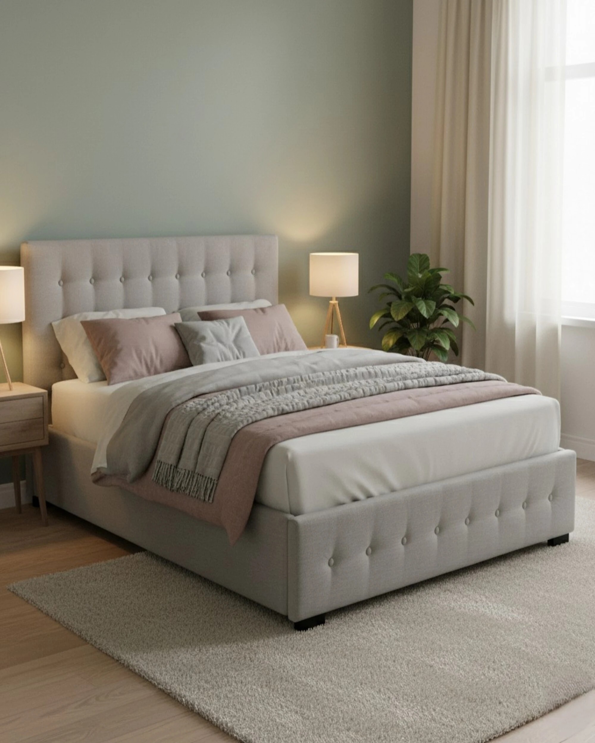 7 Levede Fabric Queen Bed Frame  - Grey, 7 of 7