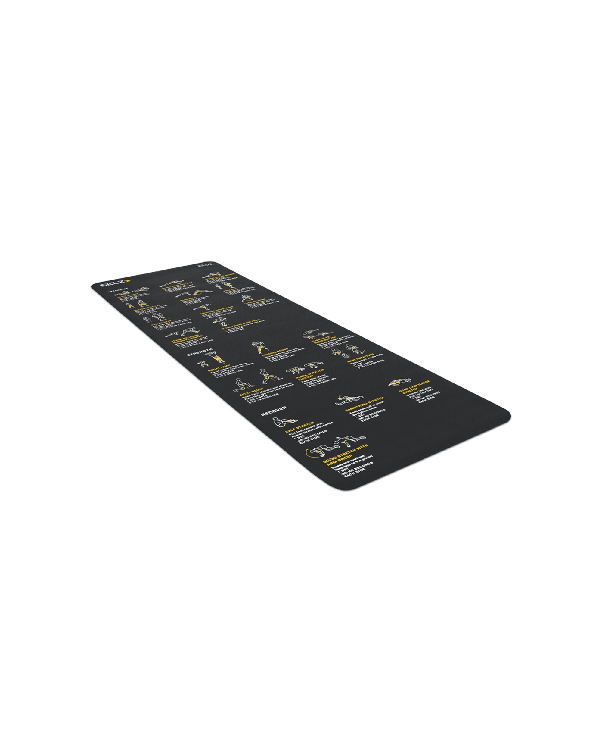 2 SKLZ Trainer Mat 21 Printed Exercises Approx 63.5cm x 182.88cm 4mm Thickness - Black, 2 of 4