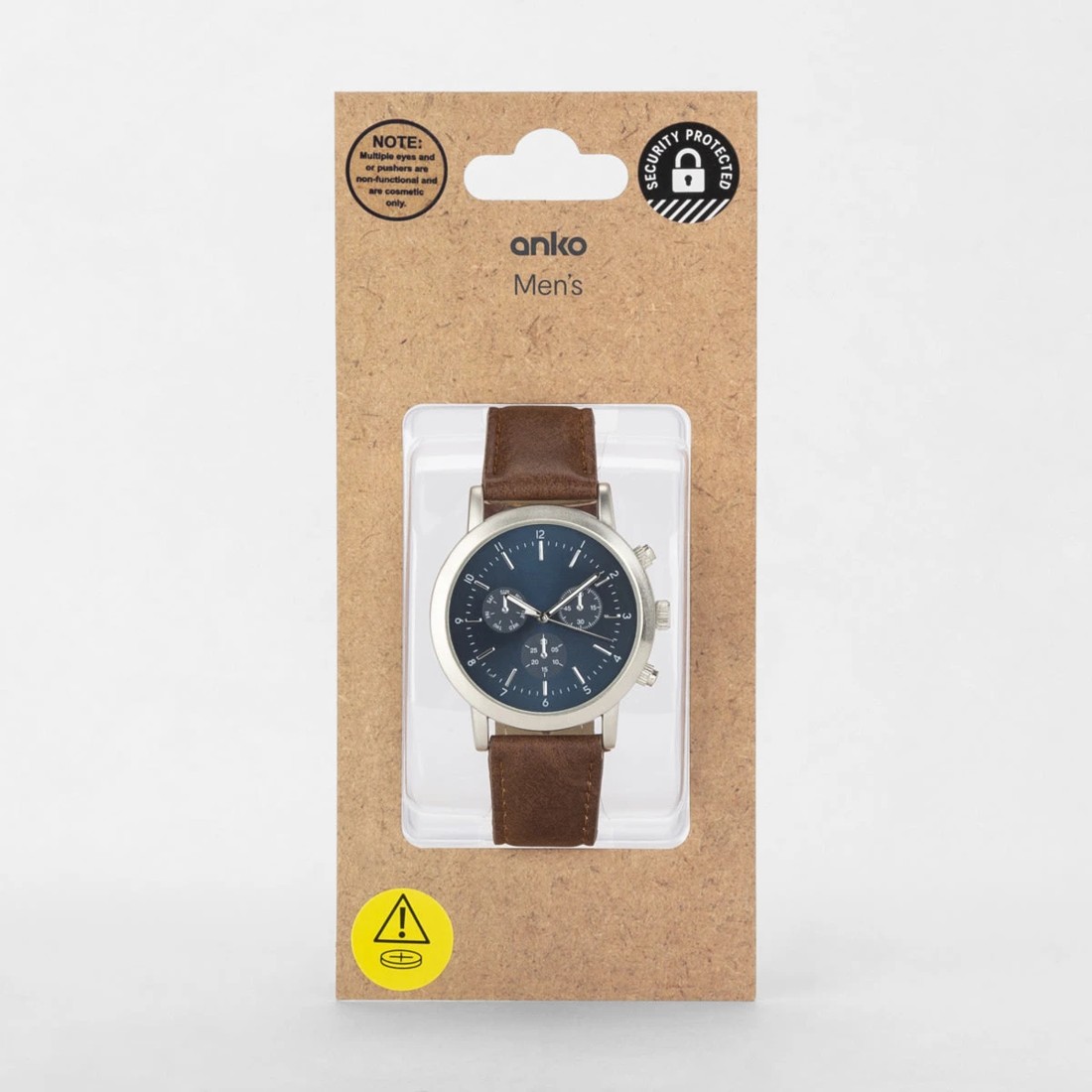 4 Chronograph Look Analogue Watch - Brown, 4 of 6